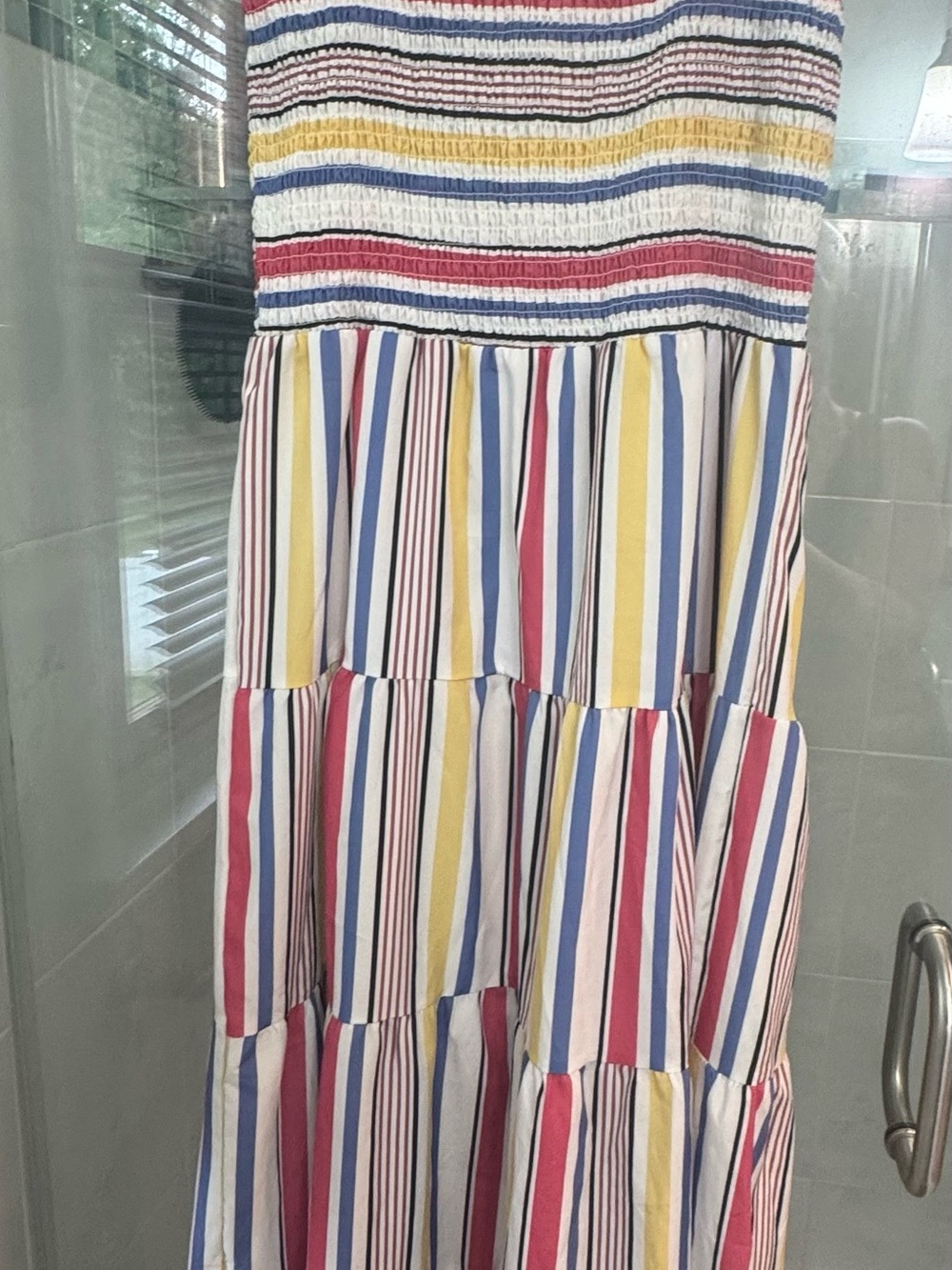 Sunday Striped Maxi Dress — Blue, Yellow, Red, White